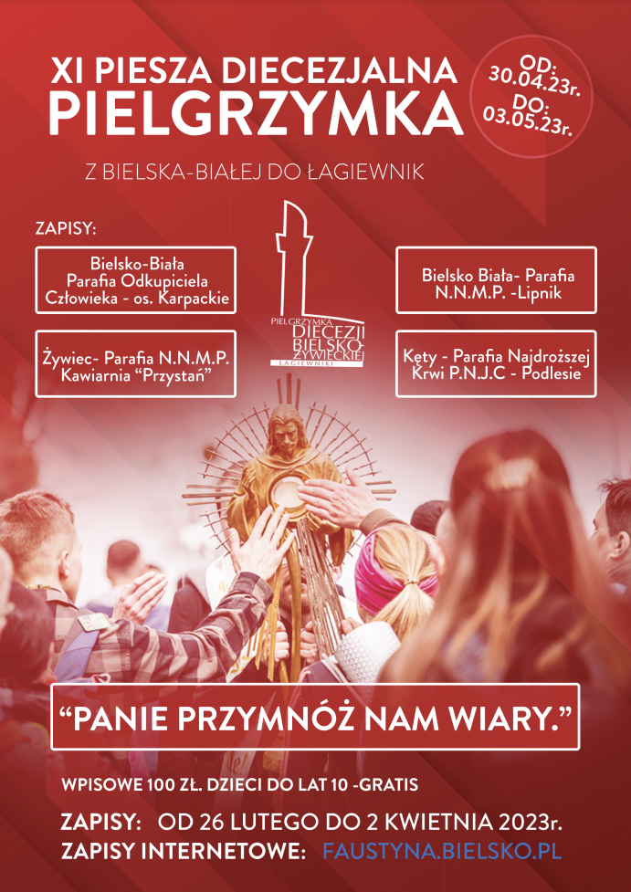 Plakat XI Pieszej Pielgrzymki Diecezjalnej do Łagiewnik