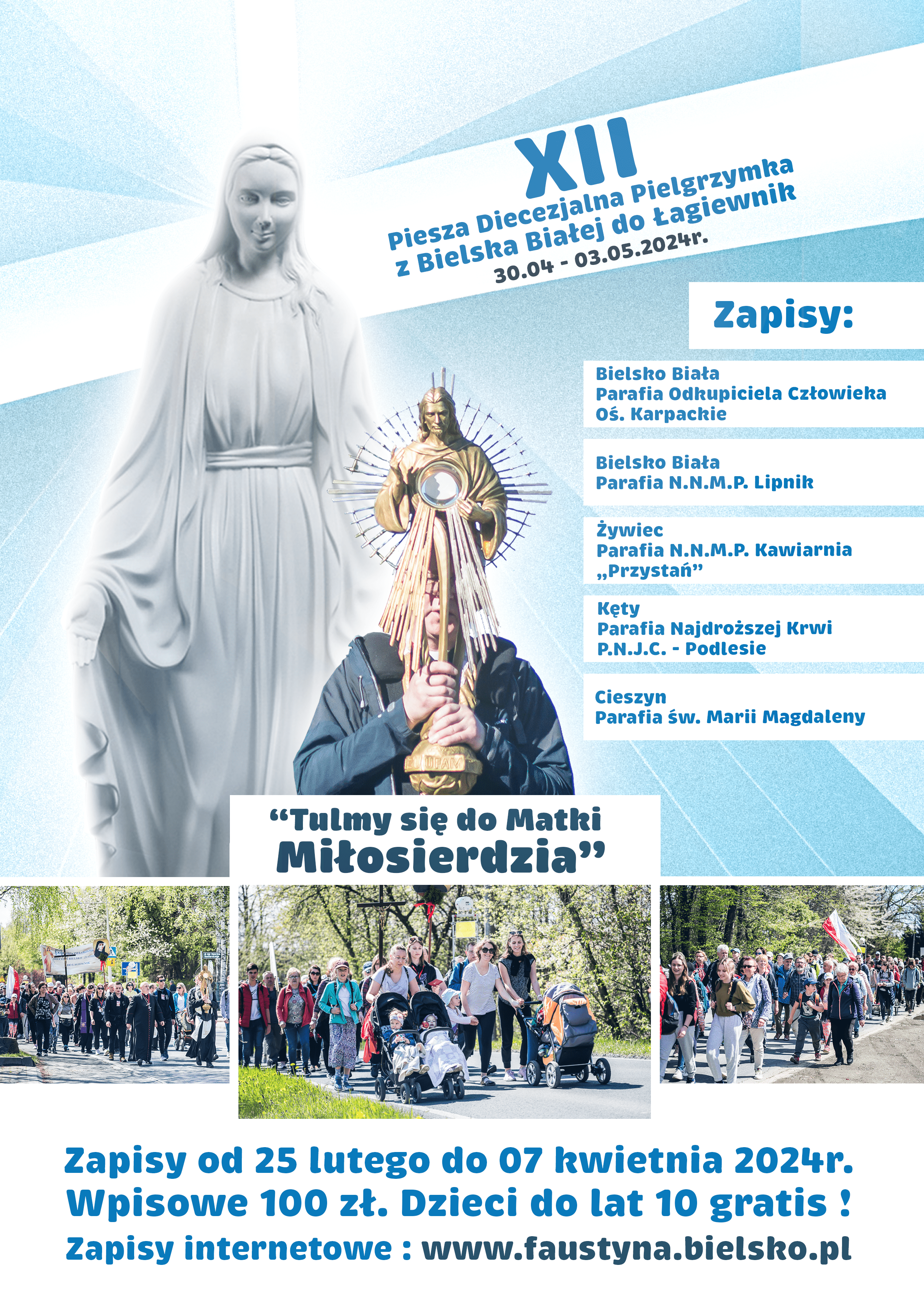 Plakat XII Pieszej Pielgrzymki Diecezjalnej do Łagiewnik